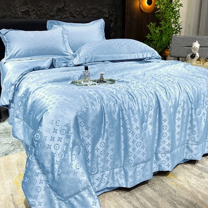 91家纺网 家纺一手货源 找家纺 （总）经年2025年 新款 水洗真丝冰丝天丝贡缎提花单夏被四件套    直播爆款