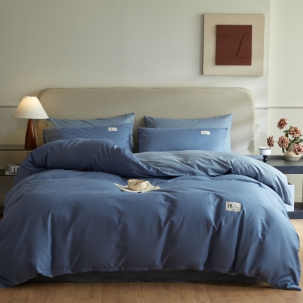 91家纺网 家纺一手货源 找家纺 （总）莱通家纺 2024新款13372纯色双拼四件套（商家提供买家秀）