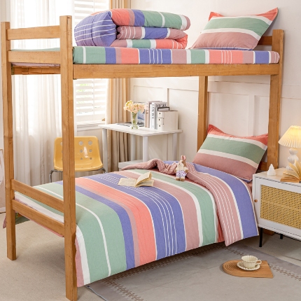 91家纺网 家纺一手货源 找家纺 （总）锦润家纺 2025新款色织水洗棉三件套学生三件套全棉三件套大礼包