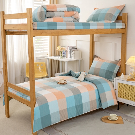 91家纺网 家纺一手货源 找家纺 （总）锦润家纺 2025新款色织水洗棉三件套学生三件套全棉三件套大礼包