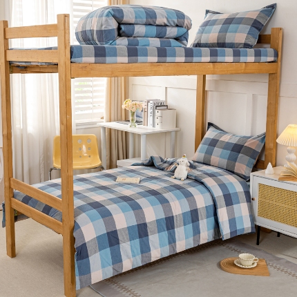 91家纺网 家纺一手货源 找家纺 （总）锦润家纺 2025新款色织水洗棉三件套学生三件套全棉三件套大礼包