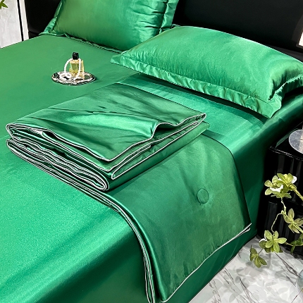 91家纺网 家纺一手货源 找家纺 （总）经年2025年 新款  夏季真丝手感丝绸水洗真丝天丝夏被四件套   直播爆款