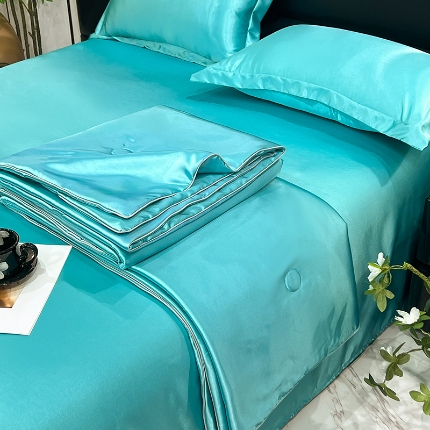 91家纺网 家纺一手货源 找家纺 （总）经年2025年 新款  夏季真丝手感丝绸水洗真丝天丝夏被四件套   直播爆款