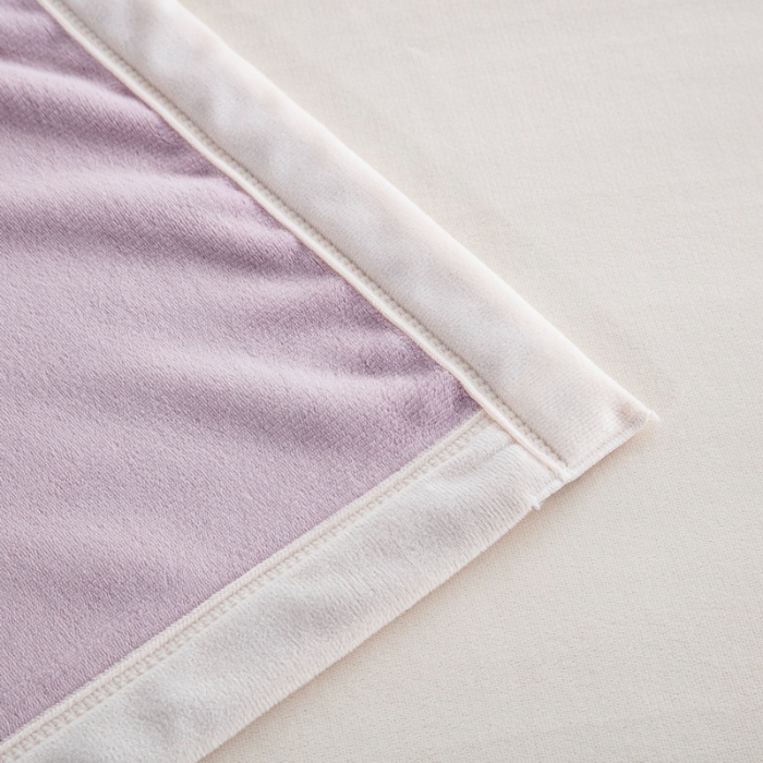 91家纺网 家纺一手货源 找家纺 卉晨毛毯 2024新款牛奶绒纯色复合毯空调毯午睡毯毛毯 淡雅米紫