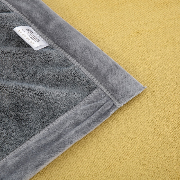 91家纺网 家纺一手货源 找家纺 卉晨毛毯 2024新款牛奶绒纯色复合毯空调毯午睡毯毛毯 金玉灰黄