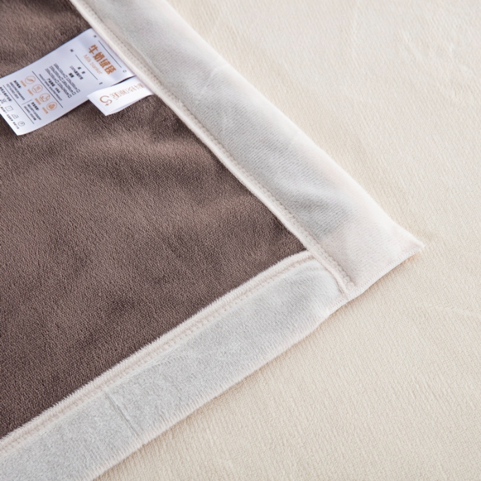 91家纺网 家纺一手货源 找家纺 卉晨毛毯 2024新款牛奶绒纯色复合毯空调毯午睡毯毛毯 欧风米咖