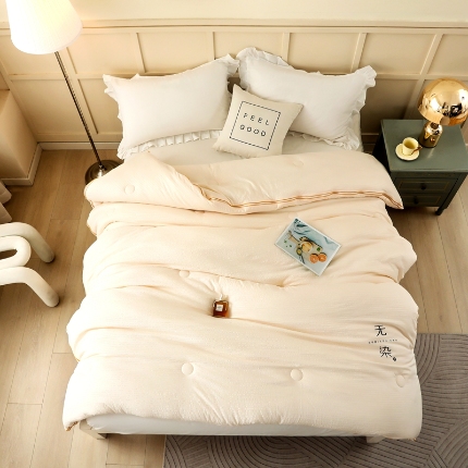 91家纺网 家纺一手货源 找家纺 （总）初相识被业 2025新款无染针织棉拉链子母被