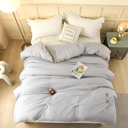 91家纺网 家纺一手货源 找家纺 （总）初相识被业 2025新款无染针织棉拉链子母被