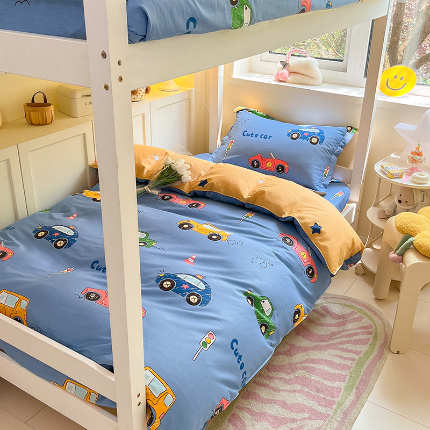 91家纺网 家纺一手货源 找家纺 （总）菲梵家纺 2024新款全棉喷气小清新宿舍上下铺学生三件套