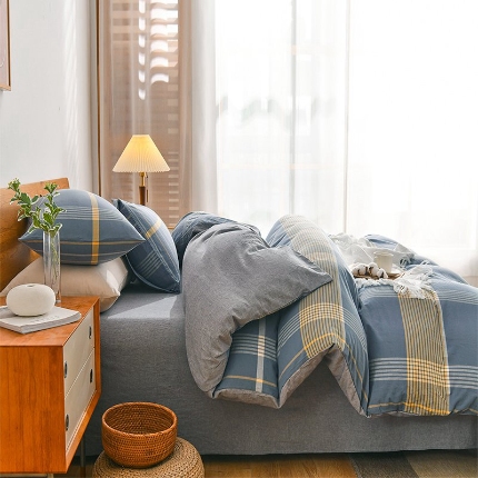 91家纺网 家纺一手货源 找家纺 （总）2024新款色织全棉水洗棉四件套