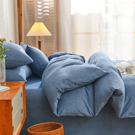 91家纺网 家纺一手货源 找家纺 （总）2024新款色织全棉水洗棉四件套