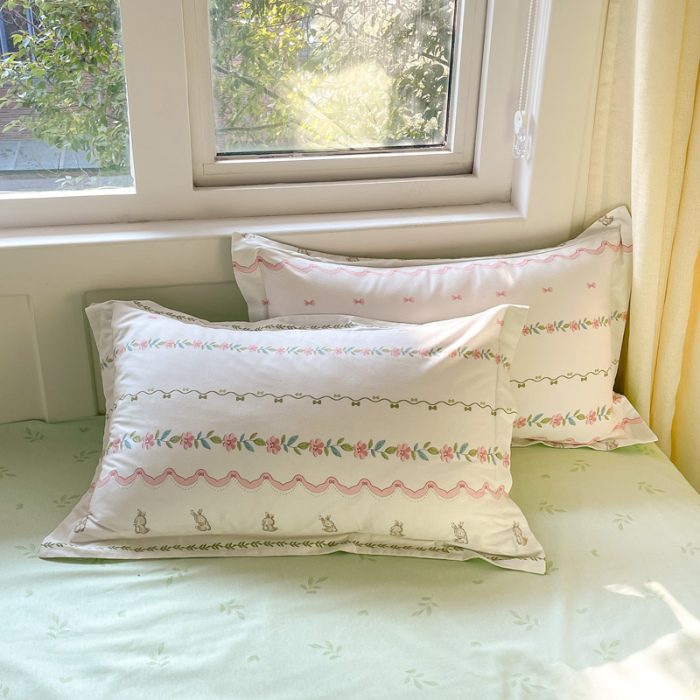 91家纺网 家纺一手货源 找家纺 2024新款全棉小清新印花单品套件--四件套 辛德瑞拉