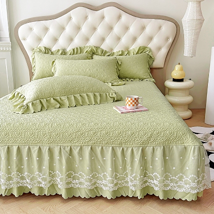 91家纺网 家纺一手货源 找家纺 （总）苏米娜A类母婴级双层纱棉麻单床盖三件套小竺棉泡泡棉泡泡纱单床盖三件套纯棉全棉水洗棉凉感丝冰豆豆凉席床盖三件套