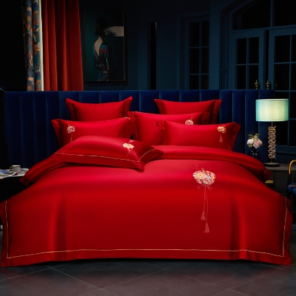 （总）美娘阁 2025新款全棉新中式刺绣婚庆多件套