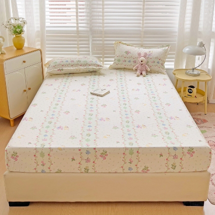 91家纺网 家纺一手货源 找家纺 （总）楠沐家纺 2025新款亲肤印花芦荟棉水洗棉床笠系列