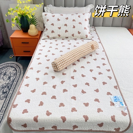 （总）天丝学生床盖90×220 砂洗水洗床盖学生床垫宿舍棉花夹层绗缝床单