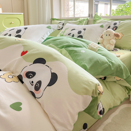 91家纺网 家纺一手货源 找家纺 （总）菲梵家纺 2025新款喷气小清新全棉印花四件套（预留缩水）