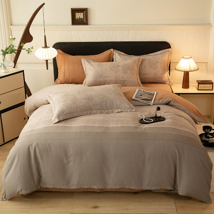 91家纺网 家纺一手货源 找家纺 2024秋冬新款金太阳四件套加厚保暖套件-依恋