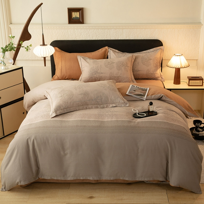 91家纺网 家纺一手货源 找家纺 2024秋冬新款金太阳四件套加厚保暖套件-依恋