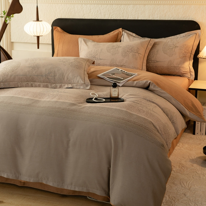 91家纺网 家纺一手货源 找家纺 2024秋冬新款金太阳四件套加厚保暖套件-依恋