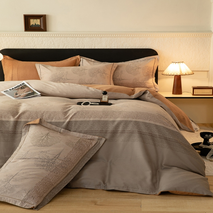 91家纺网 家纺一手货源 找家纺 2024秋冬新款金太阳四件套加厚保暖套件-依恋