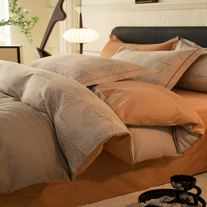 91家纺网 家纺一手货源 找家纺 2024秋冬新款金太阳四件套加厚保暖套件-依恋