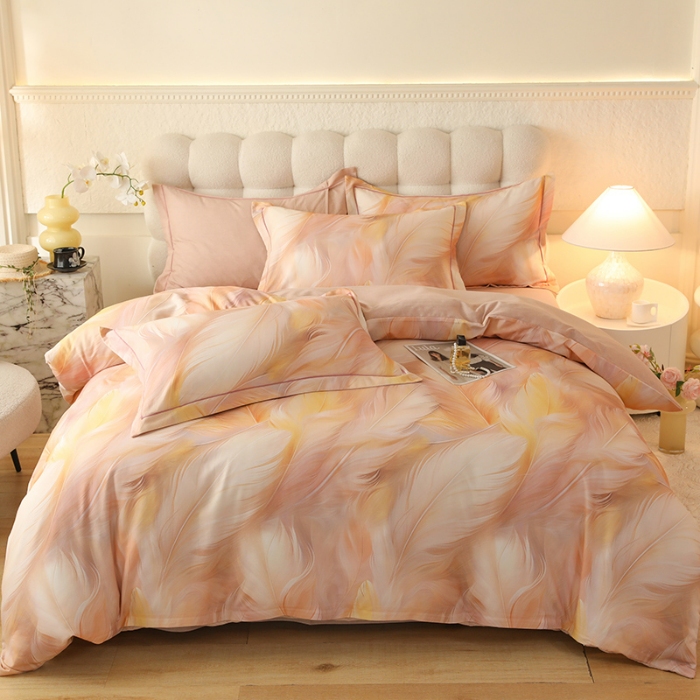 91家纺网 家纺一手货源 找家纺 2024秋冬新款金太阳四件套加厚保暖套件-羽诺