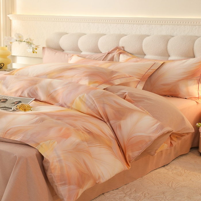 91家纺网 家纺一手货源 找家纺 2024秋冬新款金太阳四件套加厚保暖套件-羽诺