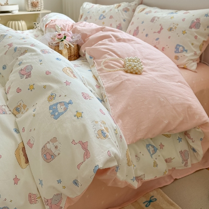 91家纺网 家纺一手货源 找家纺 （总）瑞莱 （持续上新）2024开学季13372全棉印花四件套-卡通系列