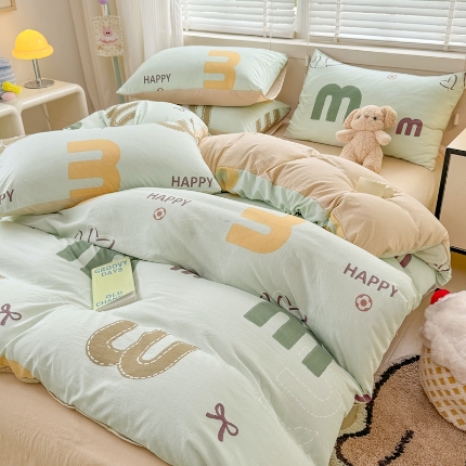91家纺网 家纺一手货源 找家纺 （总）2024新款卡通风水洗棉四件套家用学学生宿舍三件套床上用品