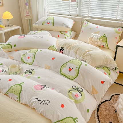 91家纺网 家纺一手货源 找家纺 （总）2024新款卡通风水洗棉四件套家用学学生宿舍三件套床上用品