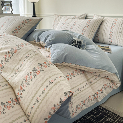 91家纺网 家纺一手货源 找家纺 （总）仟网汇 2024新款花卉提花四件套系列