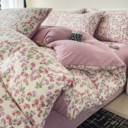 91家纺网 家纺一手货源 找家纺 （总）仟网汇 2024新款花卉提花四件套系列