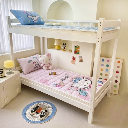 91家纺网 家纺一手货源 找家纺 （总）米帛家纺 2024新款三丽鸥牛奶绒学生床垫软垫