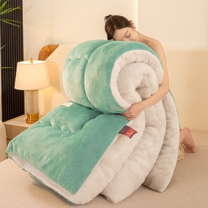 91家纺网 家纺一手货源 找家纺 汇总2025秋冬新款双面牛奶绒被子羊羔绒被子保暖加厚冬被春秋被芯被子冬被跨境外贸