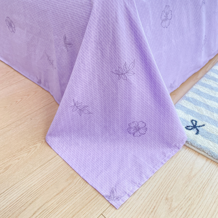 91家纺网 家纺一手货源 找家纺 黑马家居2025新款全棉印花喷气12868套件-四件套 秋海棠