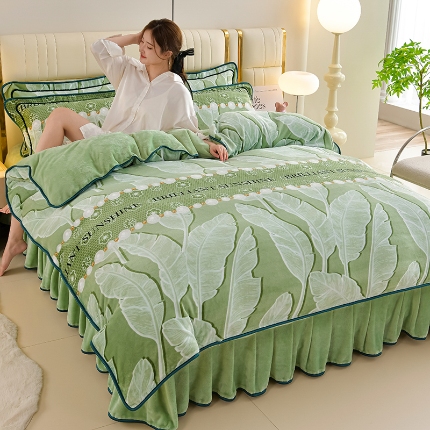 91家纺网 家纺一手货源 找家纺 （总）梦之星 2025新款8.5斤高克重印花牛奶绒金貂绒四件套