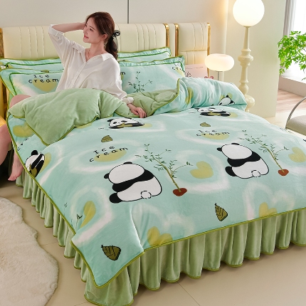 91家纺网 家纺一手货源 找家纺 （总）梦之星 2025新款8.5斤高克重印花牛奶绒金貂绒四件套