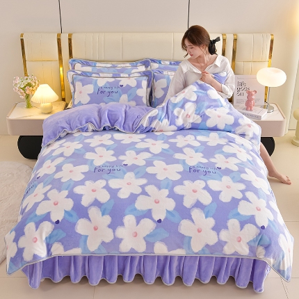 91家纺网 家纺一手货源 找家纺 总-合并 梦之星 2025新款8.5斤高克重印花+纯色牛奶绒金貂绒四件套