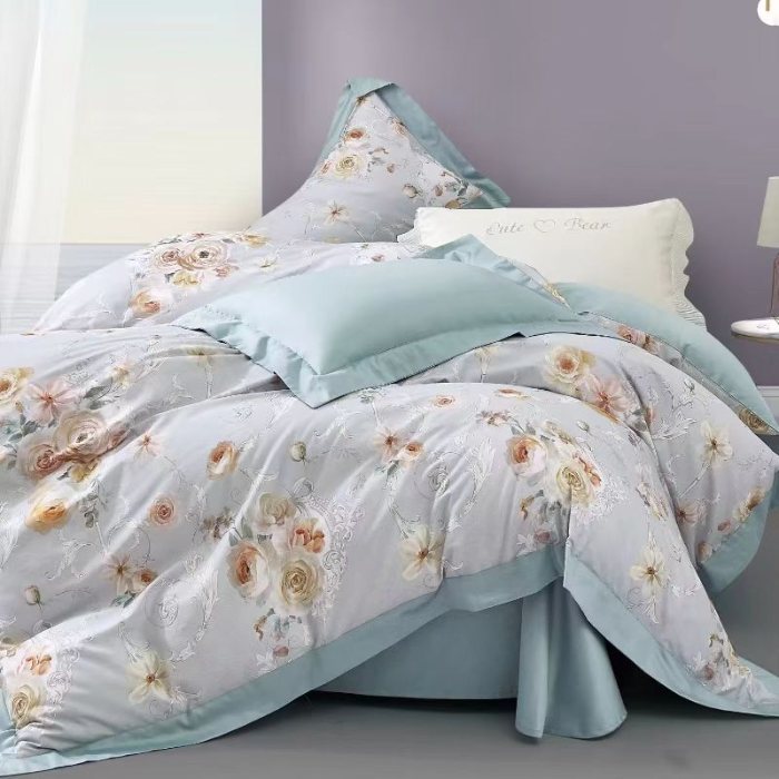 91家纺网 家纺一手货源 找家纺 2024秋冬数码印花超柔全棉磨毛拼角工艺款低价跑量直播供货实体店四件套新品