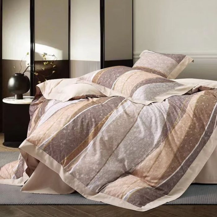 91家纺网 家纺一手货源 找家纺 2024秋冬数码印花超柔全棉磨毛拼角工艺款低价跑量直播供货实体店四件套新品