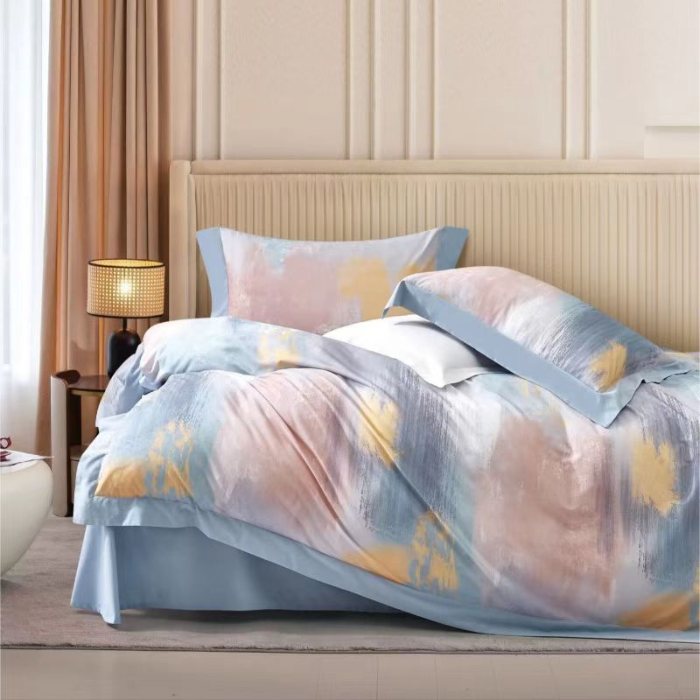 91家纺网 家纺一手货源 找家纺 2024秋冬数码印花超柔全棉磨毛拼角工艺款低价跑量直播供货实体店四件套新品