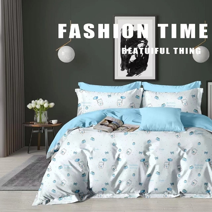 唯美针织 2024新品 套件被芯面料化纤牛奶丝针织棉印花系列 A