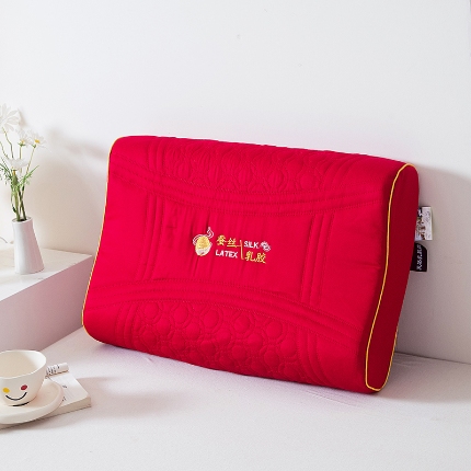 91家纺网 家纺一手货源 找家纺 （总）一粒麦子乳胶馆 2024新款全棉针织加厚蚕丝乳胶枕枕头枕芯40*60cm