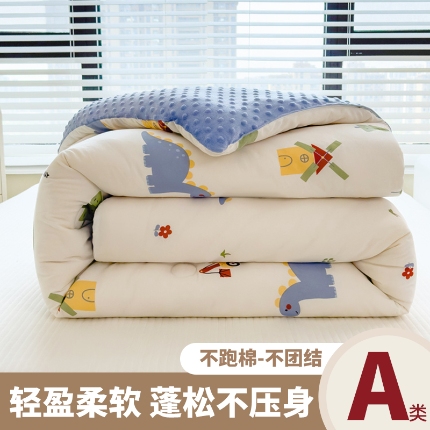 恒畅 2024新款A类水洗棉印花豆豆绒秋冬被 豆豆被-侏罗纪时代