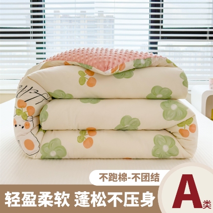 恒畅 2024新款A类水洗棉印花豆豆绒秋冬被 豆豆被-蓓蕾兔兔