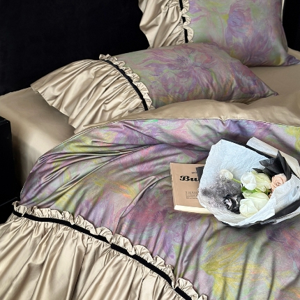 91家纺网 家纺一手货源 找家纺 （总）鹿班家居 2024新款100支长绒棉数码印花系列四件套-西西里岛（标准会员-20 ）