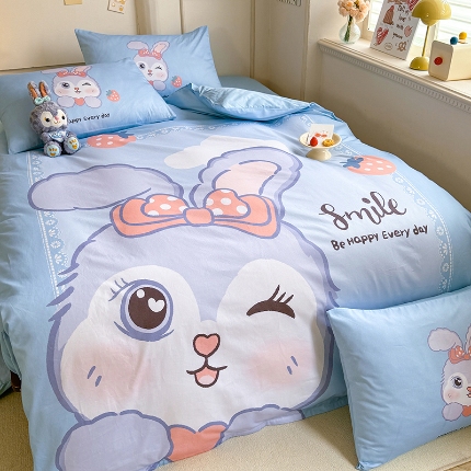 91家纺网 家纺一手货源 找家纺 （总）经年 2025新款 学生季40S-13372大版卡通全棉四件套 直播首选