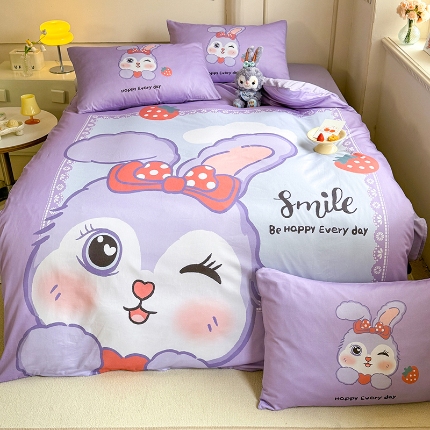 91家纺网 家纺一手货源 找家纺 （总）经年 2025新款 学生季40S-13372大版卡通全棉四件套 直播首选