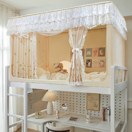 91家纺网 家纺一手货源 找家纺 （总）梦尔佳蚊帐 2024新款拉链款学生遮光帘蚊帐